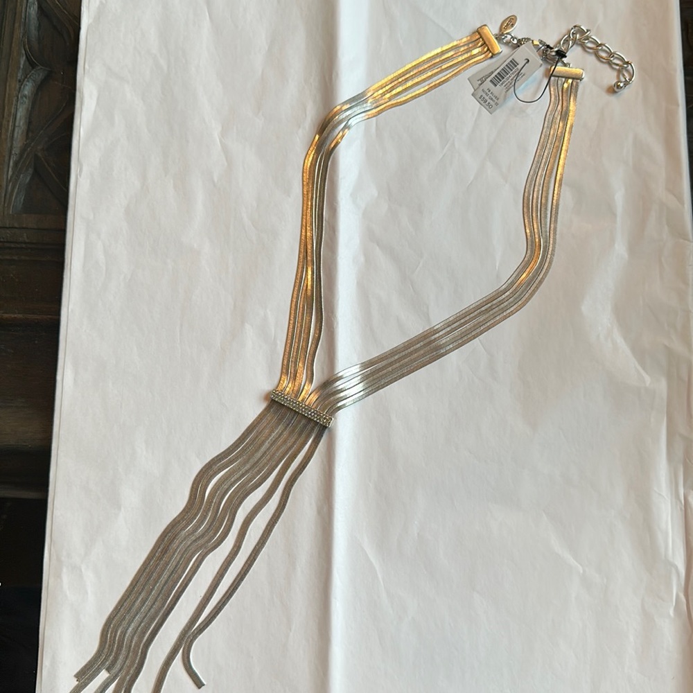 Chico’s NWT silver lariat-style necklace